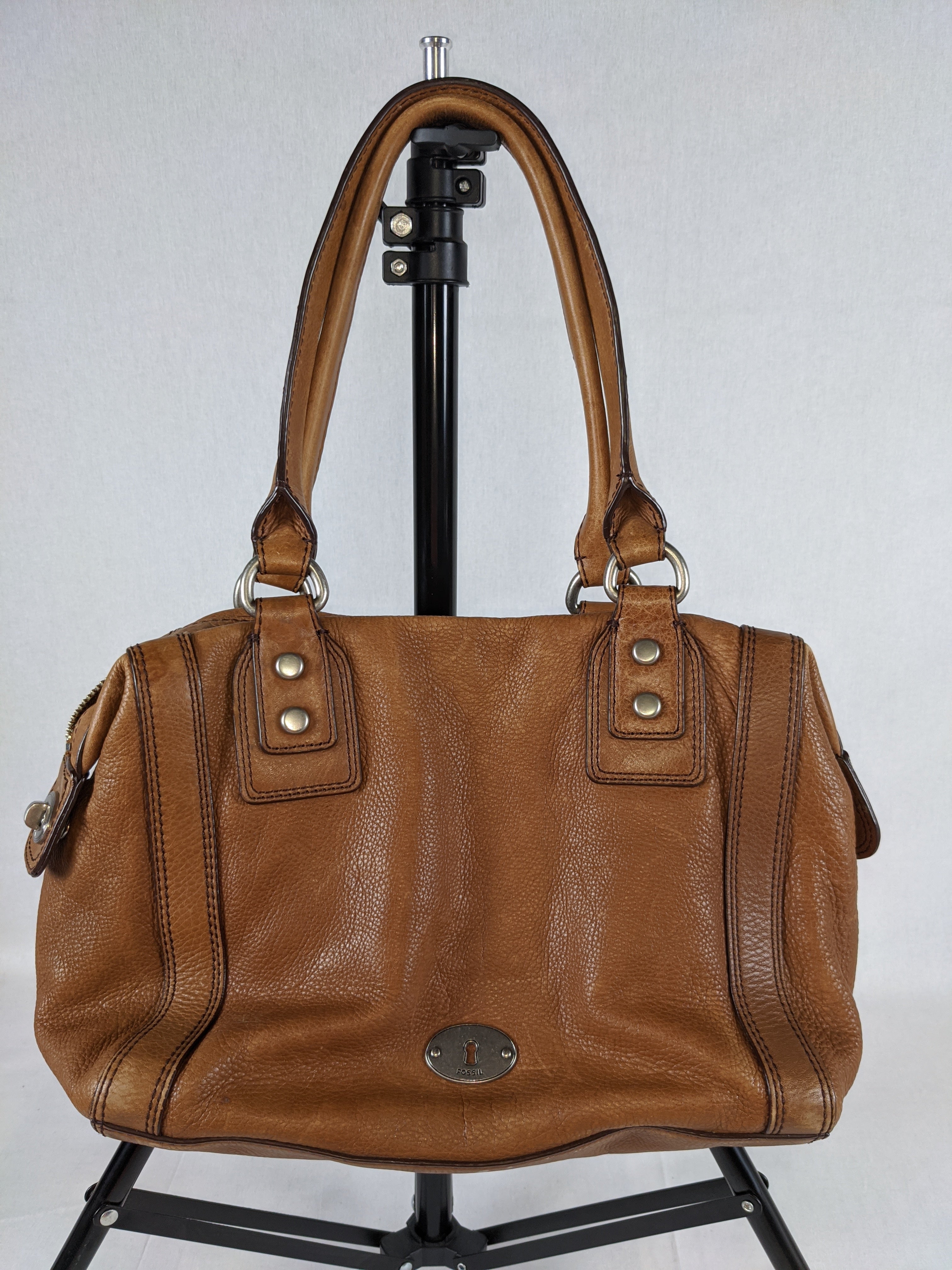 Tan Leather Fossil Shoulder Bag (6925881802935)